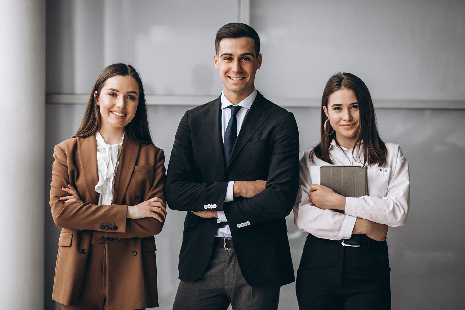 Office Workers Smiling